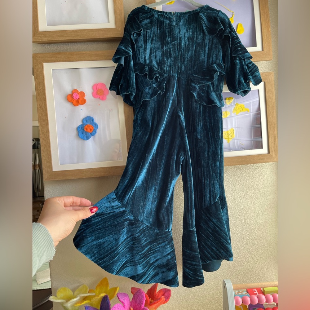 Mia joy from joy folie toddler romper deep teal color